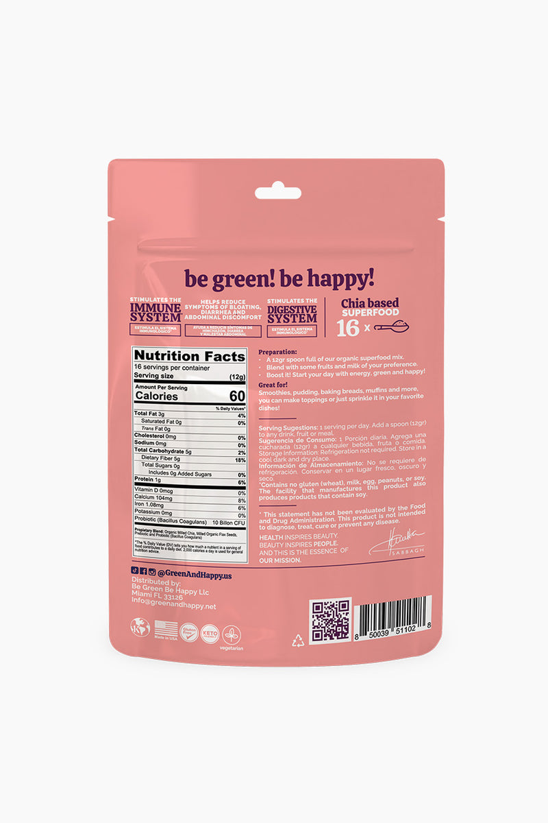 Probiótico y chía Green &amp; Happy 