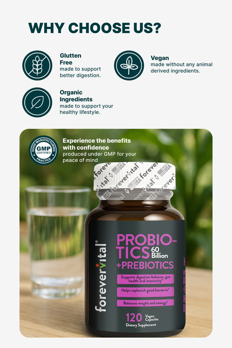 Forevervital Probiotics + Prebiotics 60 Billion


