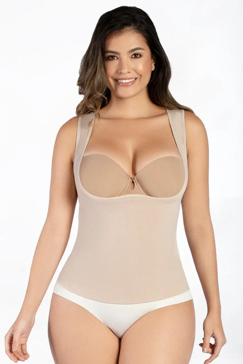 Chest to toe Sculpting Layers bundle includes seamless shaping leggings and an open bust tank top for full-body contouring and tummy control.