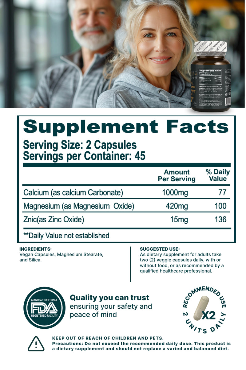 Forevervital Calcio Magnesio Zinc 600 mg 