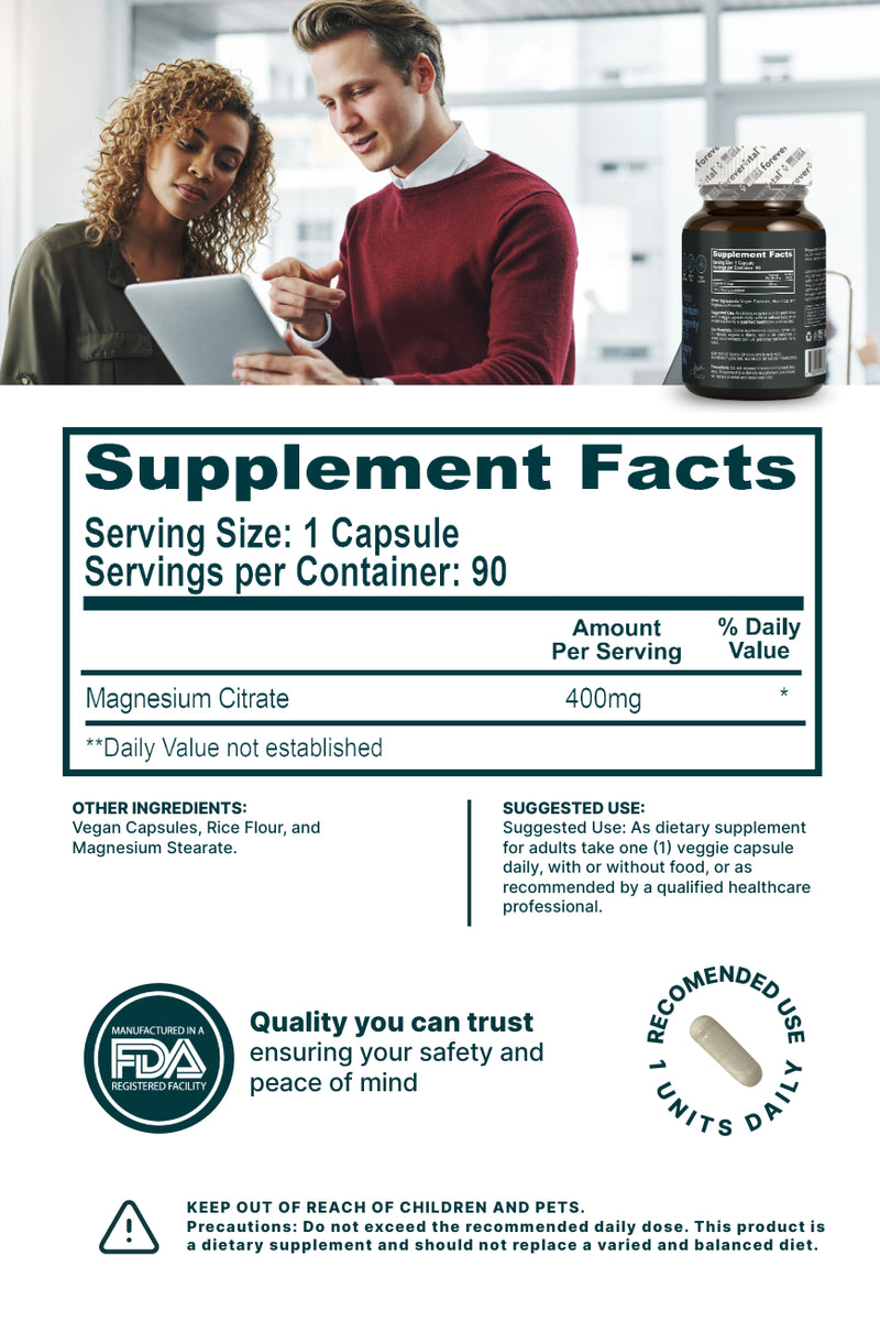 Citrato de magnesio Forevervital 400 mg 