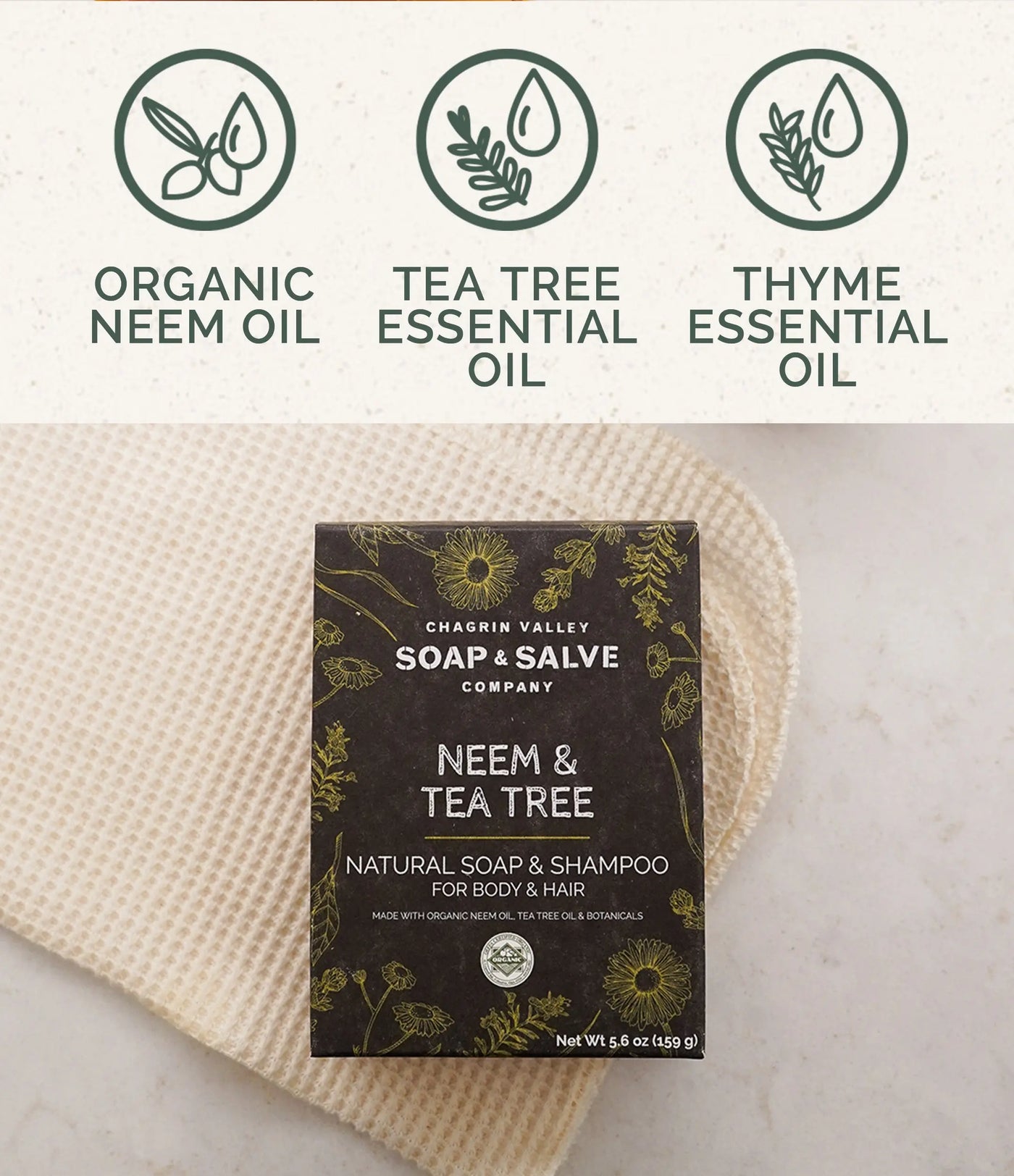 Neem & Tea Tree Body & Hair Shampoo Chagrin Valley Soap & Salve